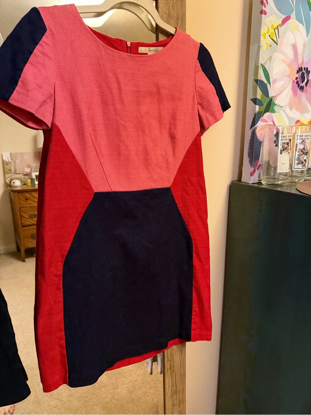 Boden Pink Textured Shift Dress